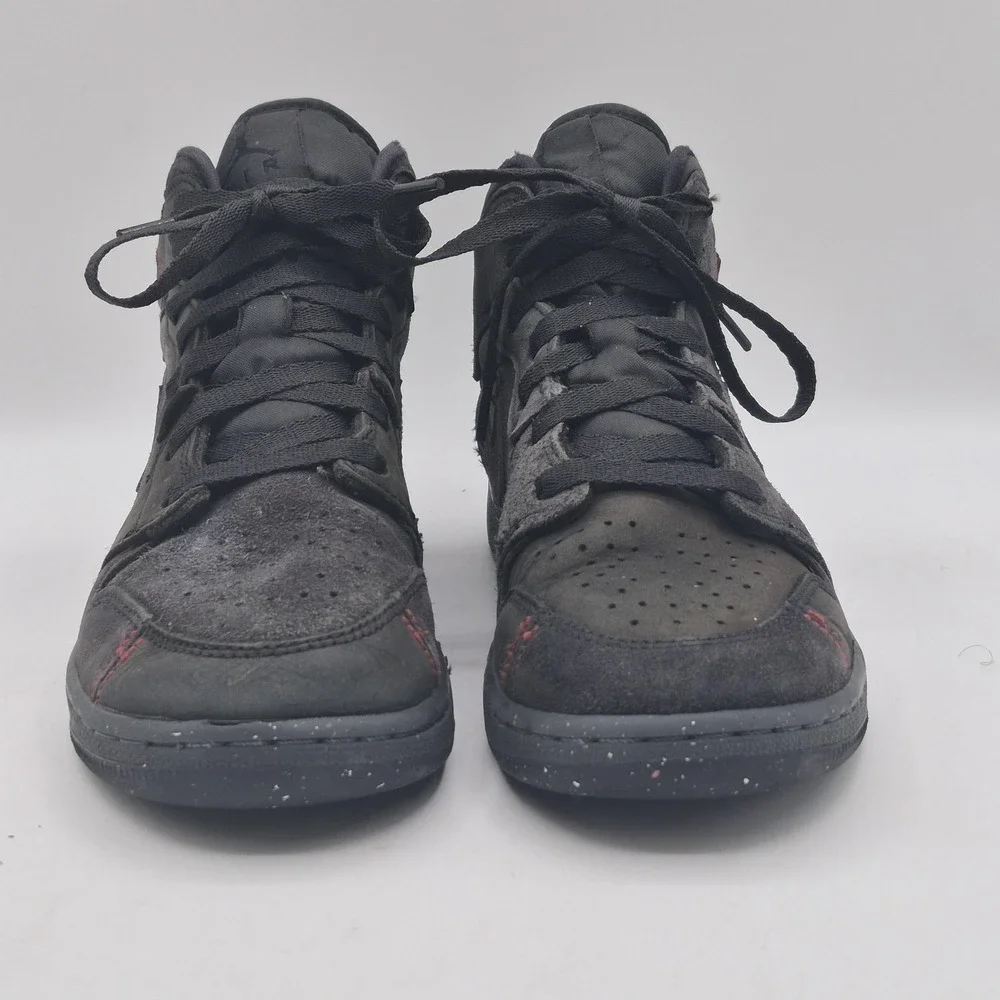 Jordan Air Jordan 1 Mid Shoes Youth‎ Size 6Y Black Suede Basketball FQ7742-001